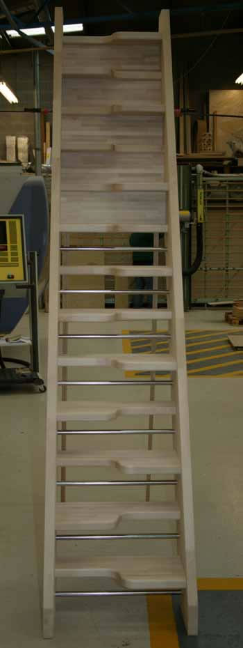 Bespoke beech space saving staircase