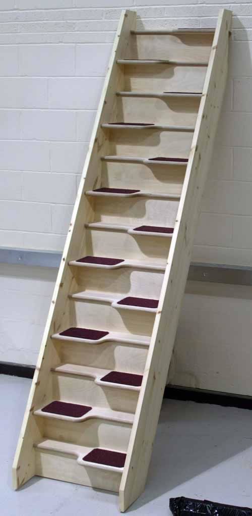 Birch 24 space saver stair with carpet inserts