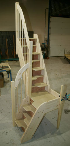 Quarter landing space saving staircases
